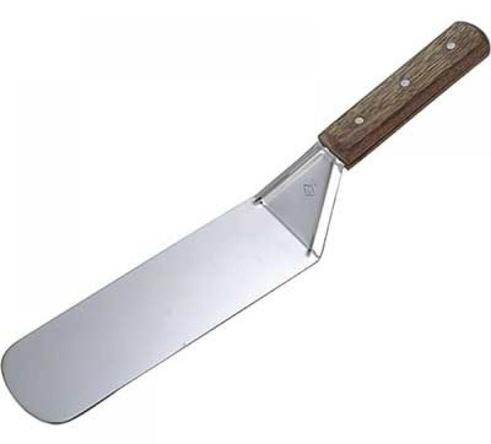 SPATULA FOR FOOD CLIIPING, METAL W THE WOODEN HANDLER 7X36.5CM, Stalgast