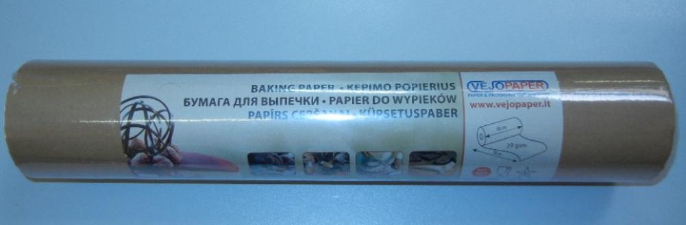 BAKING PAPER 38CM,X50M/ROLL, MAX +220C, 39 GSM, BROWN, Arkolat