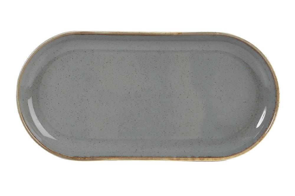 SEASONS tumši pelēks ovāls šķīvis 20x32cm, Porland