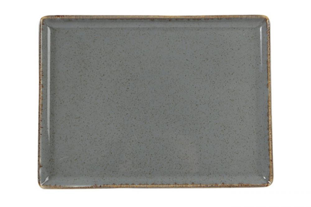 SEASONS tumši pelēks taisnstūrveida šķīvis 27x21cm, Porland