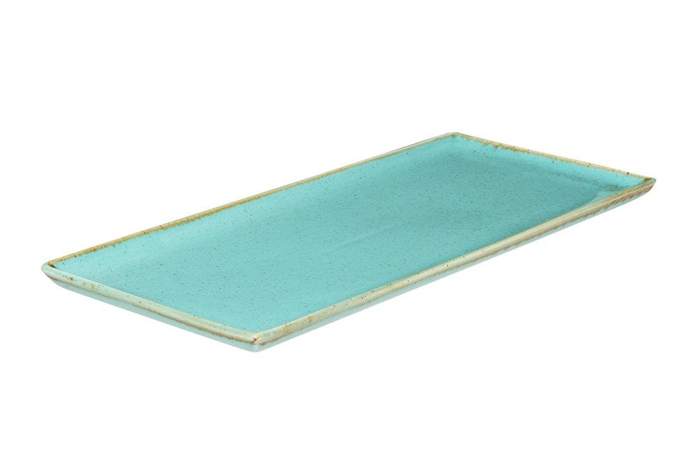 SEASONS TURQUOISE SQUARE PLATE 36CM, Porland