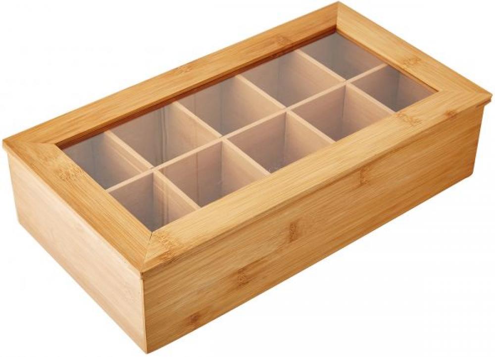 TĒJAS KASTE 36X20X9CM, 10 IEDAĻAS, BAMBUSA, Kesper