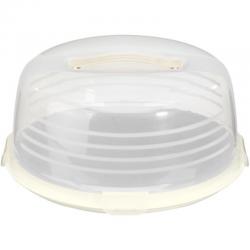 CURVER CAKES TRANSP. BOX ROUND D34.7X15,6CM, CREAM, Curver