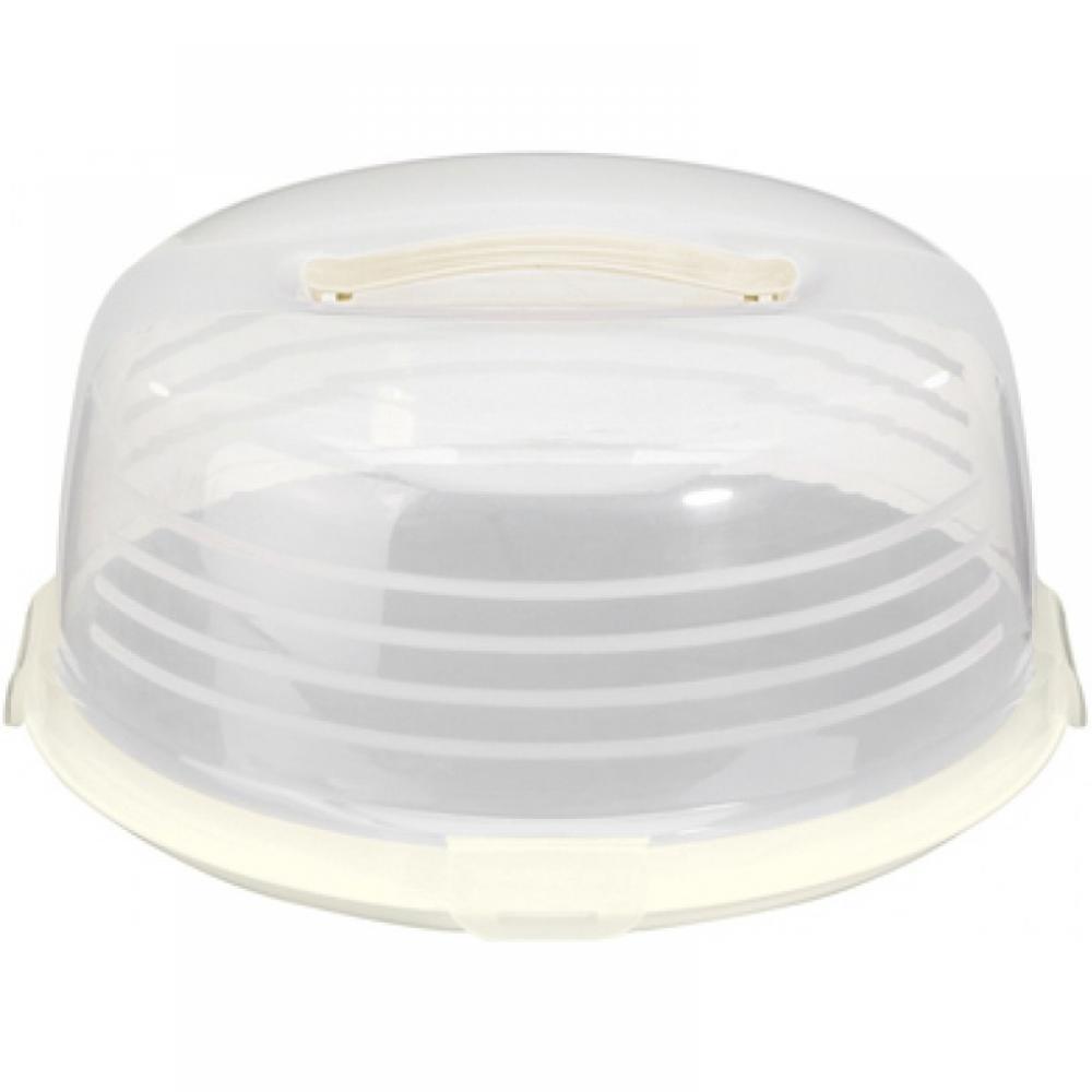 CURVER CAKES TRANSP. BOX ROUND D34.7X15,6CM, CREAM, Curver