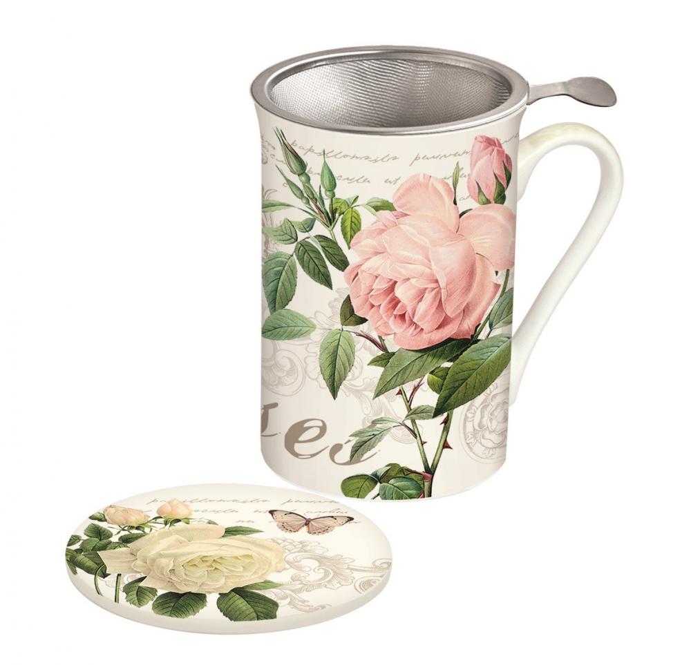 JARDIN BOTANIQUE KRŪZE 300ML, PORCELĀNA, AR METĀLA SIETIŅU UN VĀCIŅU, Easy Life