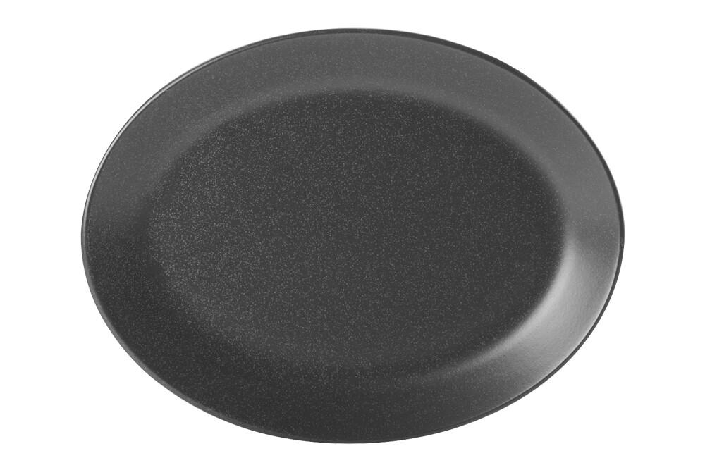 SEASONS BLACK OVAL PLATE 24CM, Porland