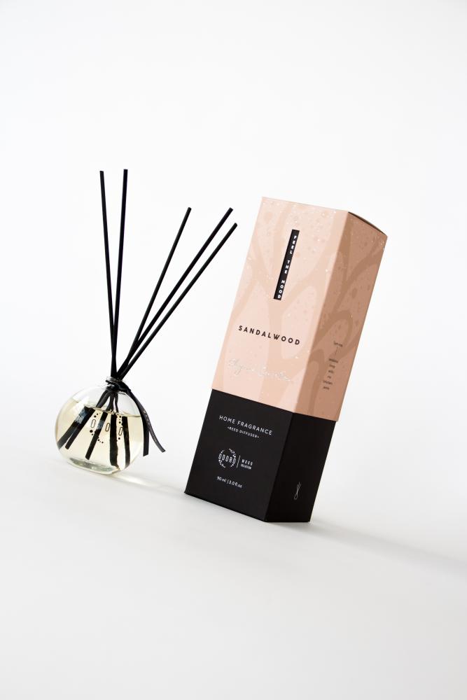 ODORO MOOD kodulõhnastaja "SANDALWOOD" 90ml, 10pulka, ODORO