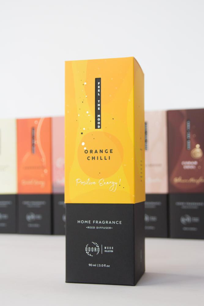 ODORO MOOD kodulõhnastaja ORANGE CHILLI 90ml 10pulka, ODORO