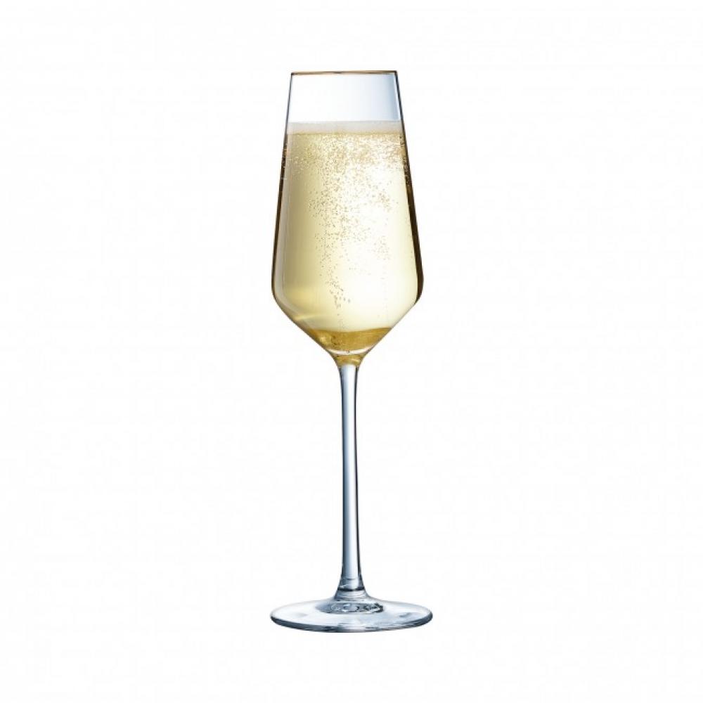 ULTIME GOLD ŠAMPANIEŠA GLĀZES 21CL K4, Cristal dArques