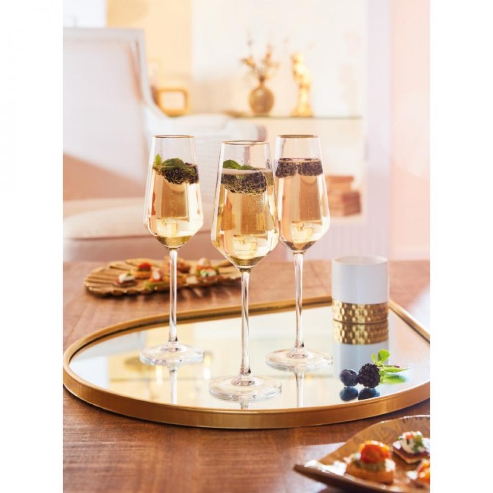 ULTIME GOLD ŠAMPANIEŠA GLĀZES 21CL K4, Cristal dArques