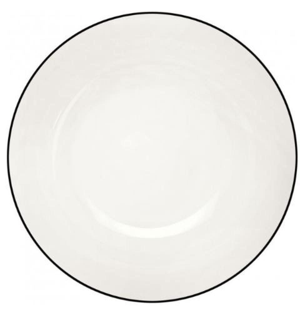 LIGNE NOIRE PASTA PLATE 22CM, WHITE, FINE BONE CHINA, ASA Selection
