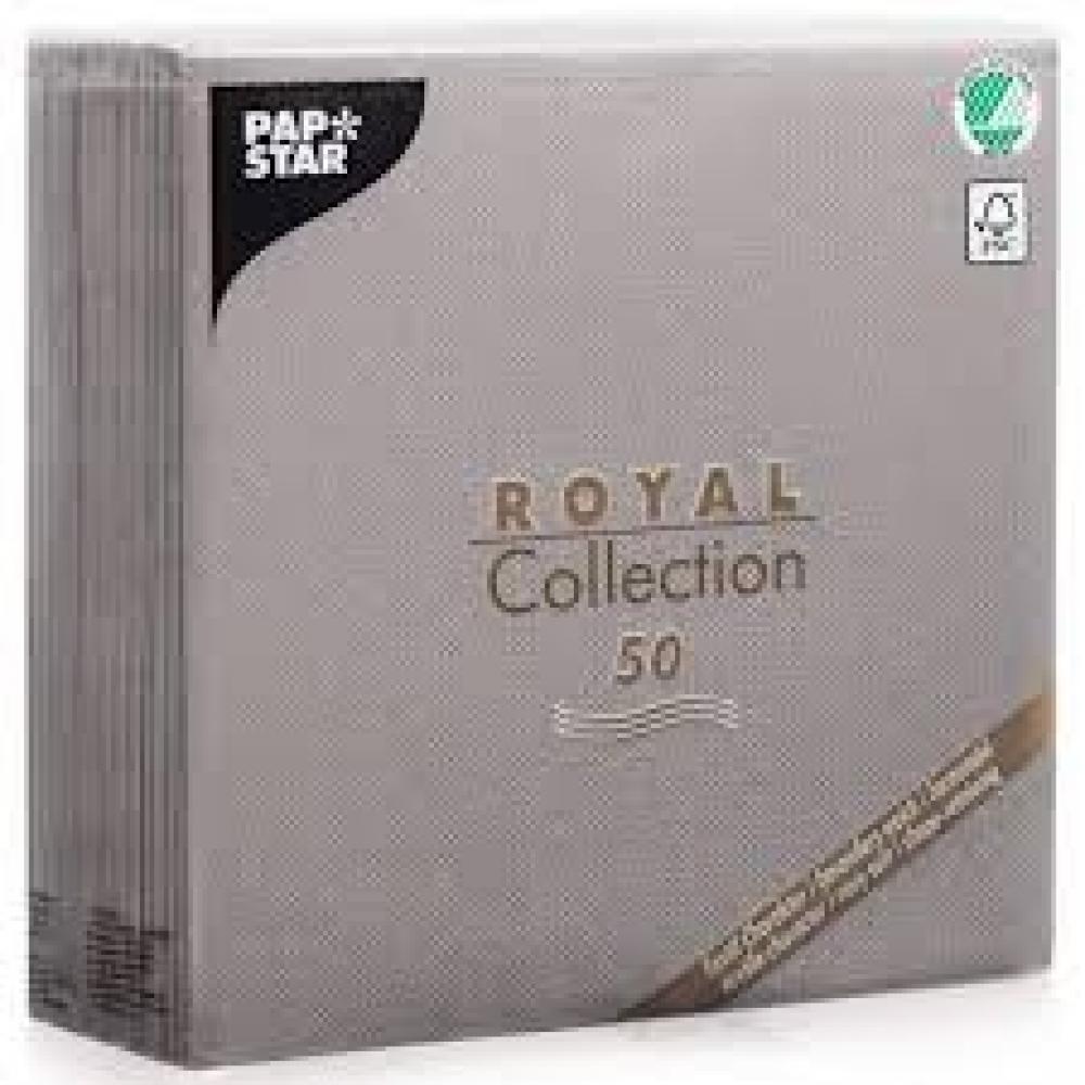 ROYAL COLLECTION NAPKIN 40X40CM GRAY 50PCS 0.436KG, Pap Star