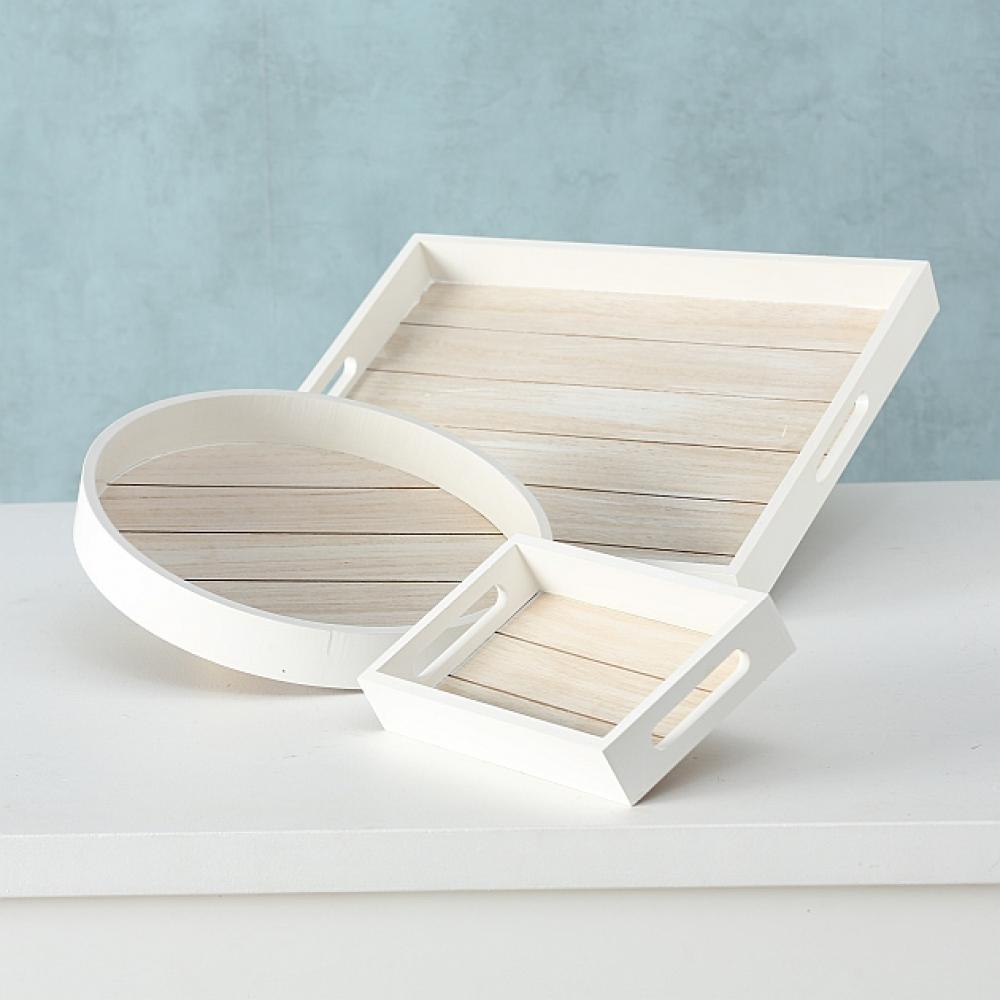 TÖNNING TRAY ROUND D30CM, WHITE, WOOD MDF, Boltze