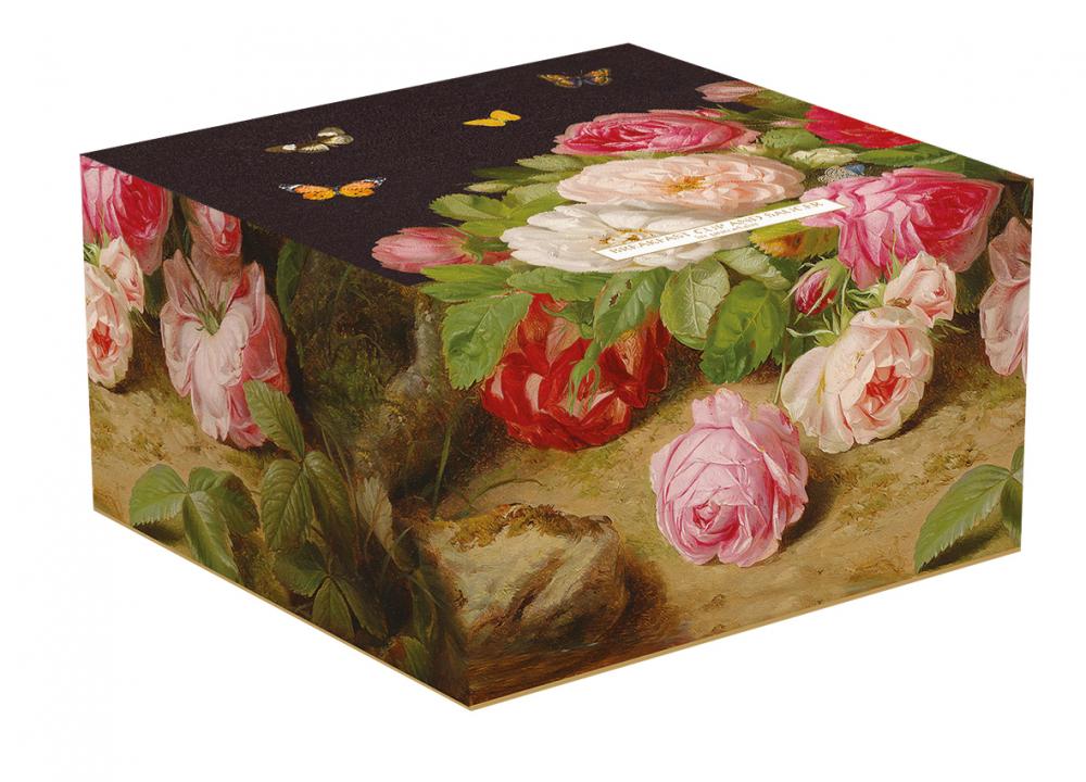 VICTORIAN GARDEN TASE 400ML AR APAKŠTASI DĀVANU KASTĒ, ZIEDI, PORCELĀNS, Easy Life