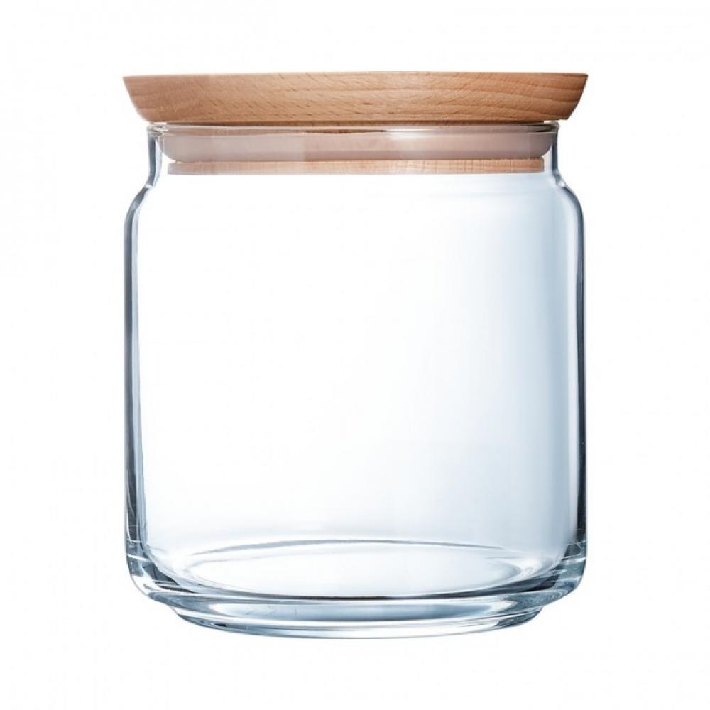 PURE JAR 750ML W WOOD LID, GLASS, Luminarc
