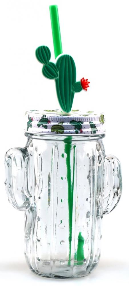 MASON JAR 400ML, CACTUS, GLASS, Anitex