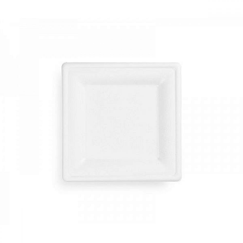 ТАРЕЛКИ 20X20CM 50ШТ, КВАДРАТНЫЕ, БЕЛЫЕ, ПЕРЕРАБОТАННОЕ ТРОСТОЧНОЕ ВОЛОКНО 0.8КГ/ПАКЕТ, Mixpack