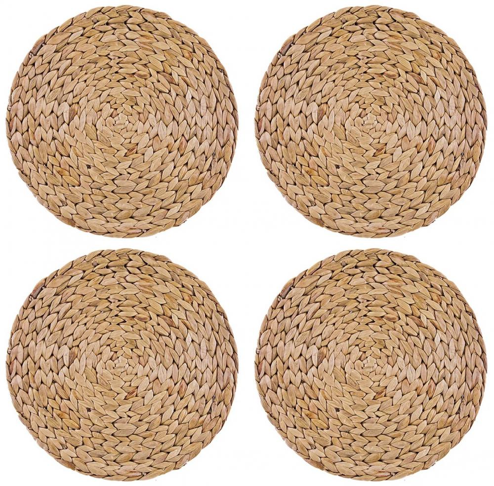 NATURALS PALLET SET D30CM 4PCS, WATER HYACINTH, Natural Elements