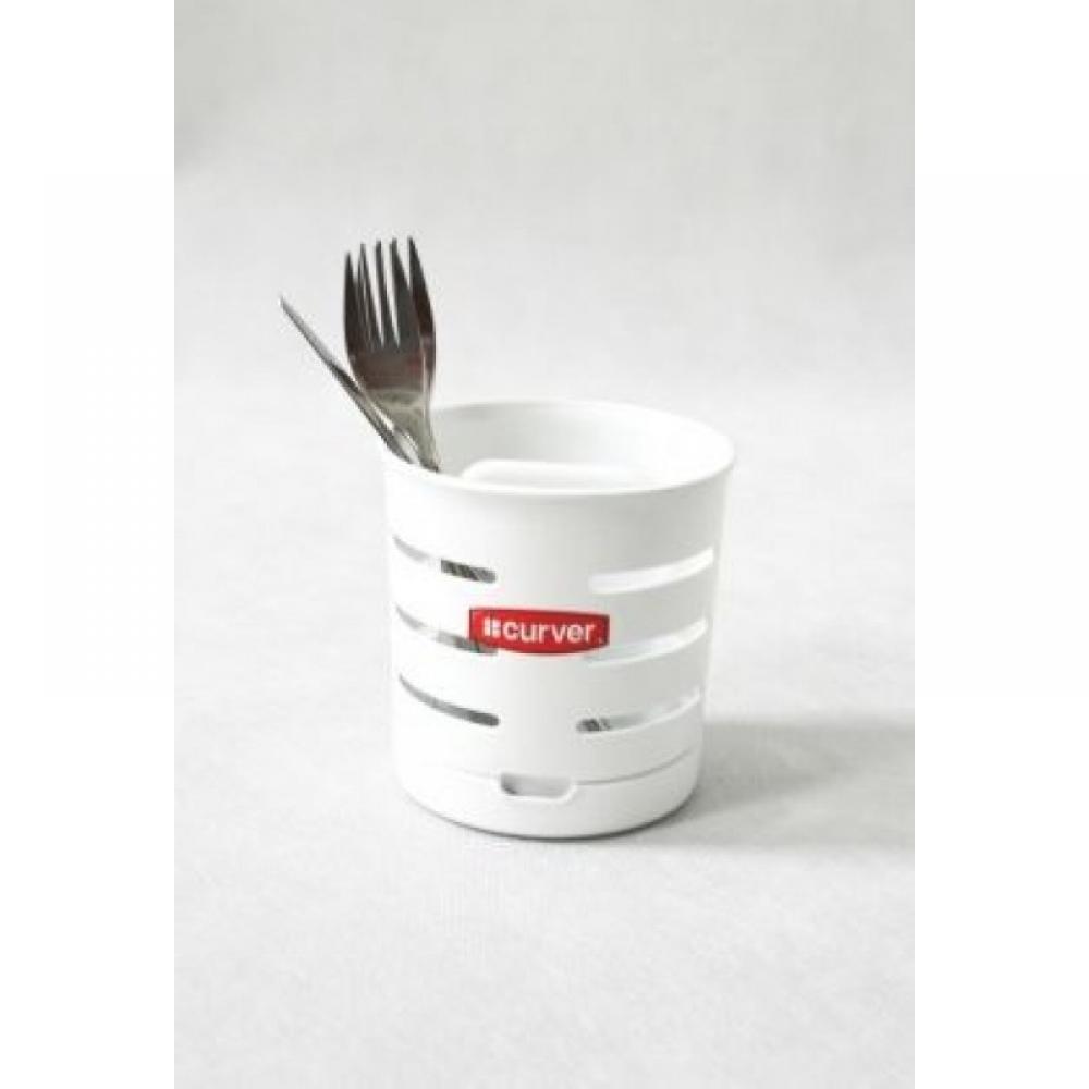 CURVER TABLE CUTLERY DRYER 12X12X12CM, TWO PART, WHITE, PLASTIC, Curver