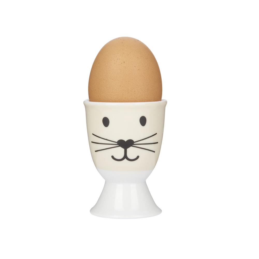 KITCHENCRAFT PORCELAIN EGG CUP, CAT FACE DESIGN, Kitchen Craft