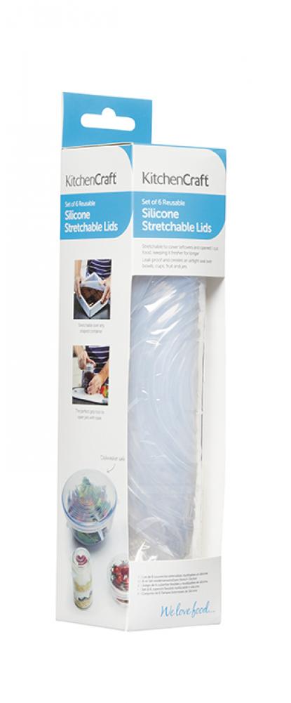 KITCHENCRAFT STRETCHABLE SILICONE LIDS / COVERS, SET OF SIX, Kitchen Craft
