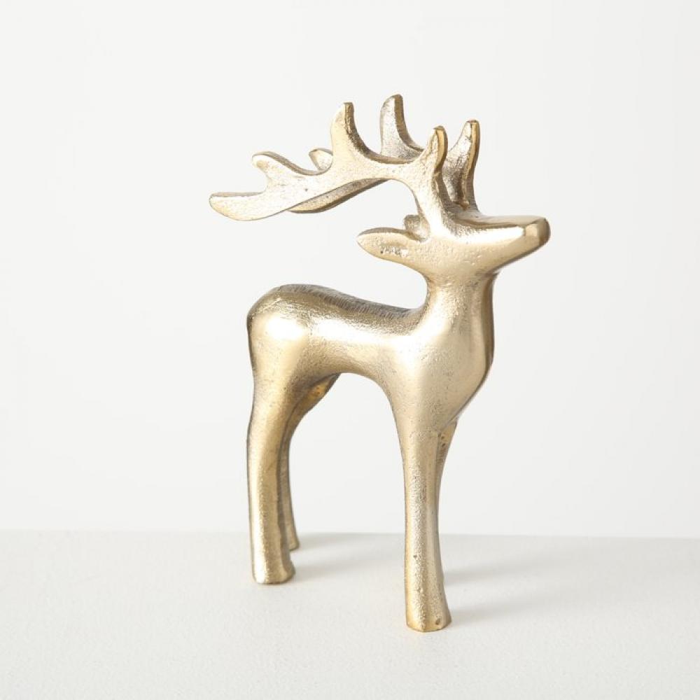 TAISTO FIGURINE DEER, GOLD COLOUR, 14CM, METAL, Boltze
