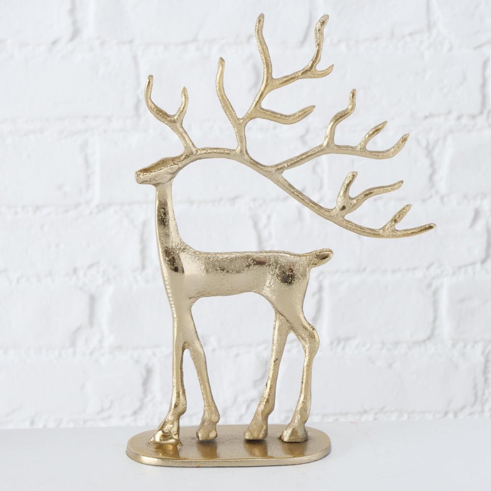 TROLLAH DECORATIVE FIGURE DEER GOLD COLOR 31CM, METAL, Boltze