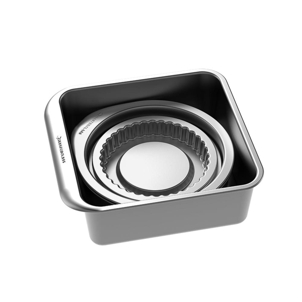 MASTERCLASS SMART SPACE STACKING NON-STICK CAKE BAKING SET, 7 PCS, Masterclass