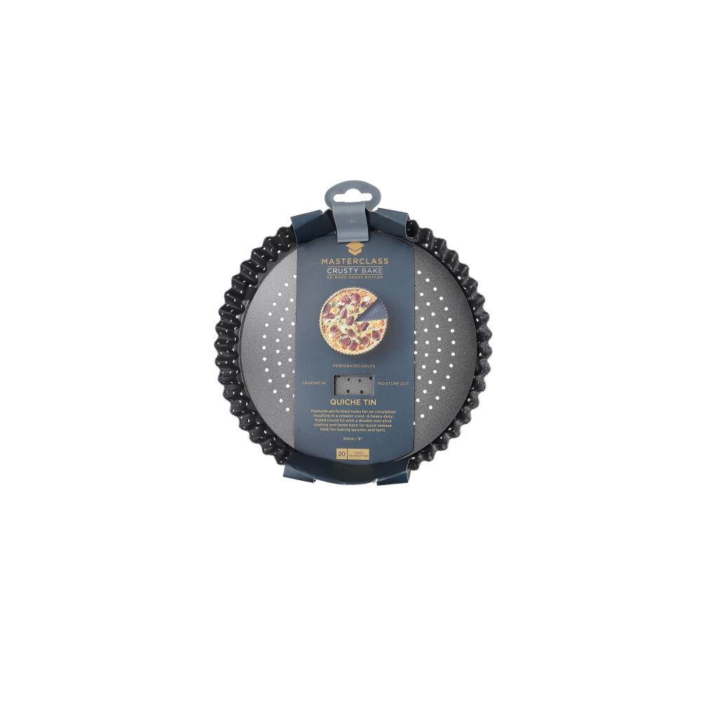 MASTERCLASS CRUSTY BAKE FLUTED ROUND FLAN/QUICHE TIN, 20X3CM, SLEEVED, Masterclass