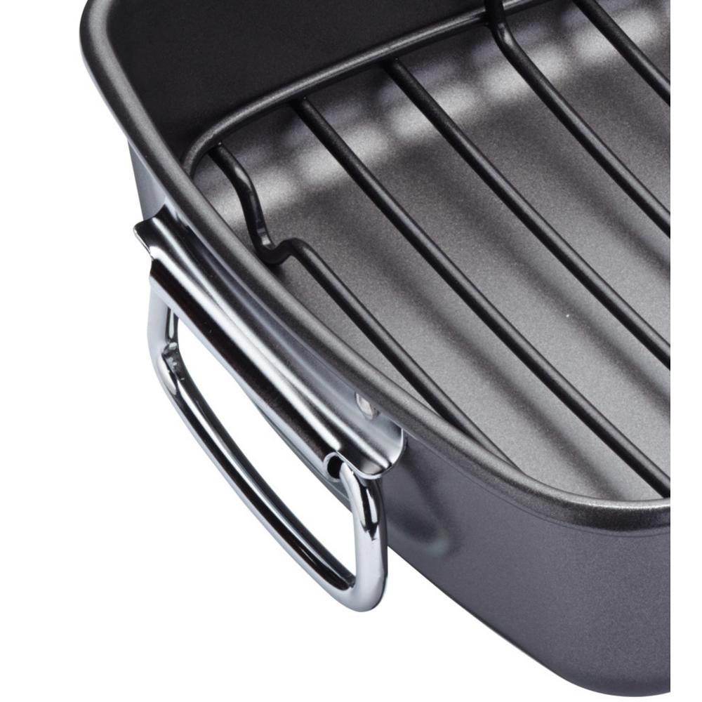 MASTERCLASS NON-STICK ROASTER WITH RACK, 40X28X7.5CM, DISPLAY BOXED, Masterclass