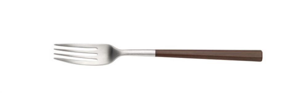 HIVE MERLOT TABLE FORK, MATTE / WITH BROWN HANDLE, Pintinox