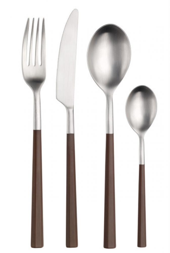 HIVE MERLOT TABLE FORK, MATTE / WITH BROWN HANDLE, Pintinox