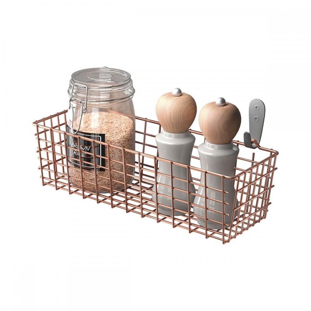 COPPER KOALA MULTI PURPOSE BASKET 33x12x19CM, COPPER COLOUR, STAINLESS STEEL, Metaltex