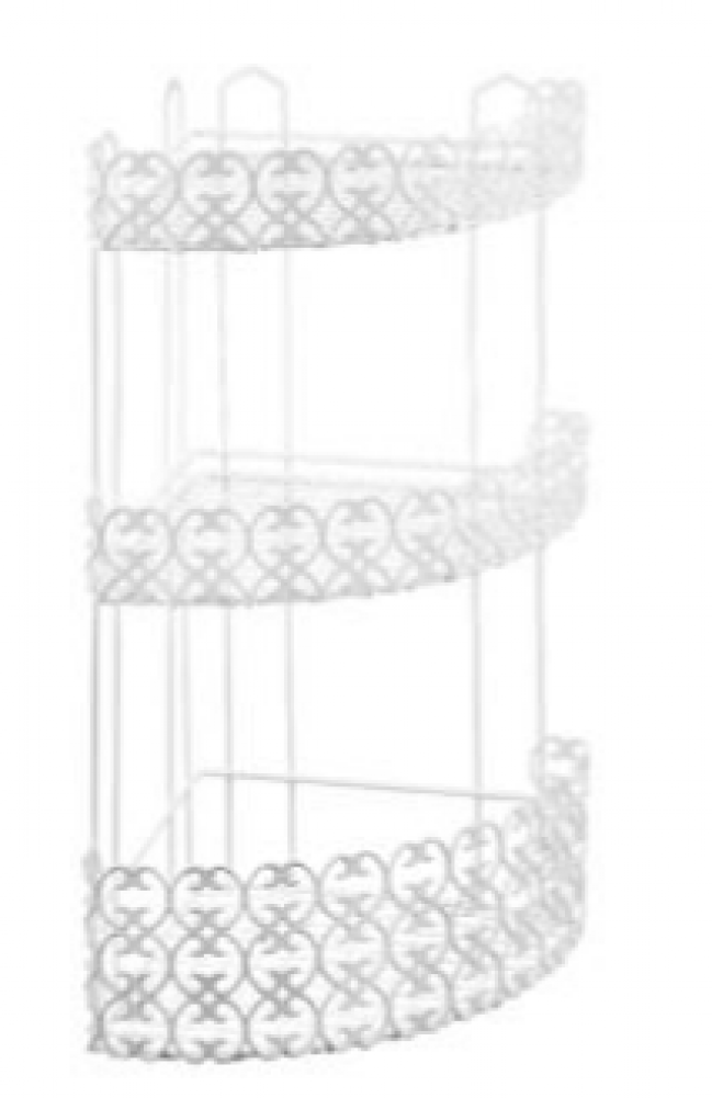 FLORENZ CORNER SHELF 25X25X51CM 3 TIER, W PLASTIC COATING, Metaltex
