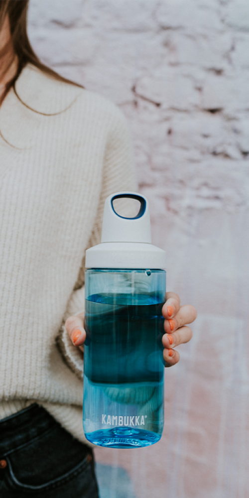 RENO ŪDENS PUDELE 500ML, ZILA,  TRITAN PLASTMASA, Kambukka