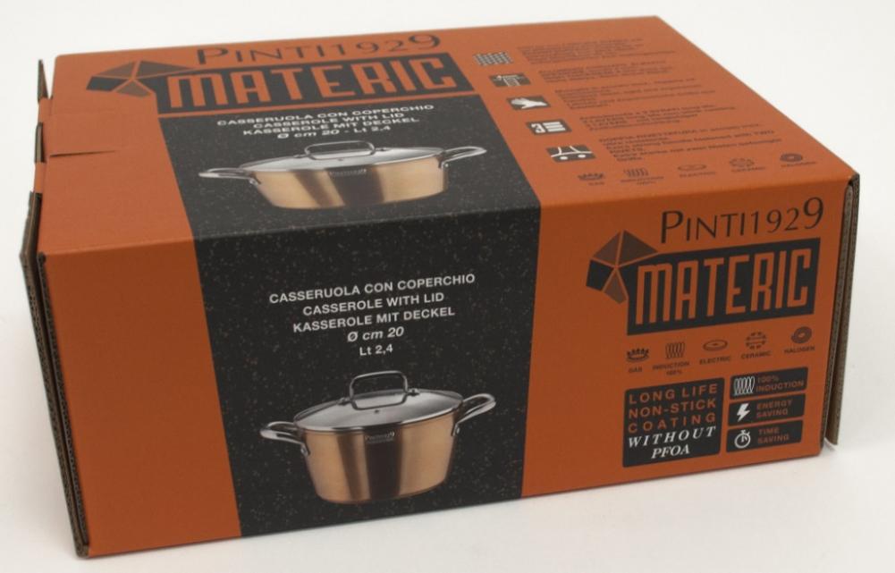 MATERIC DEEP CASSEROLE WITH LID 20CM, 2.4L, INDUCTION, Pintinox