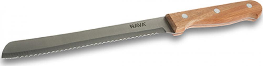 TERRESTRIAL BREAD KNIFE 33CM, WITH WOODEN HANDLE, STAINLESS STEEL, Nava