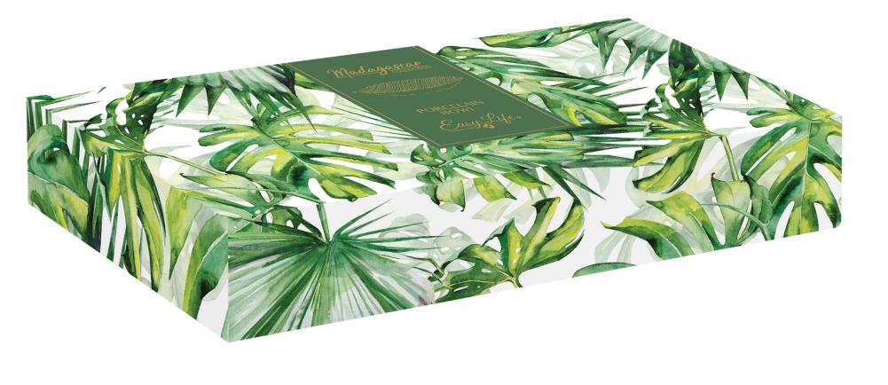 MADAGASCAR SERVĒJAMAIS TRAUKS LAPA 36X16CM BALTS, Easy Life