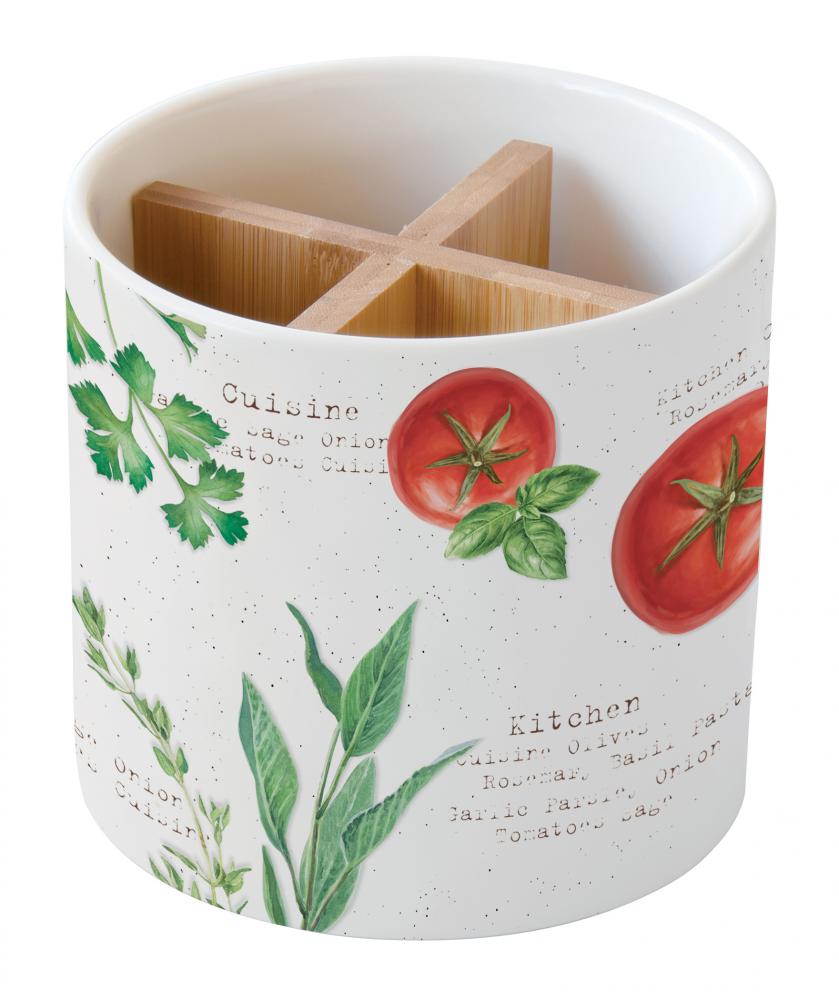 HOME & KITCHEN PORCELAIN CUTLERY HOLDER D14X13,5CM, Easy Life