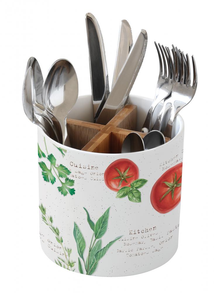 HOME & KITCHEN PORCELAIN CUTLERY HOLDER D14X13,5CM, Easy Life