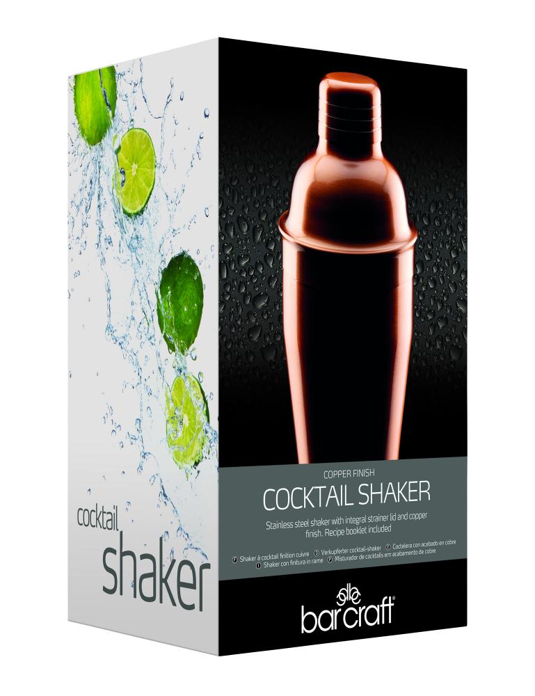 BARCRAFT COCKTAIL SHAKER 550ML, COPPER FINISH, ST.ST., Bar Craft