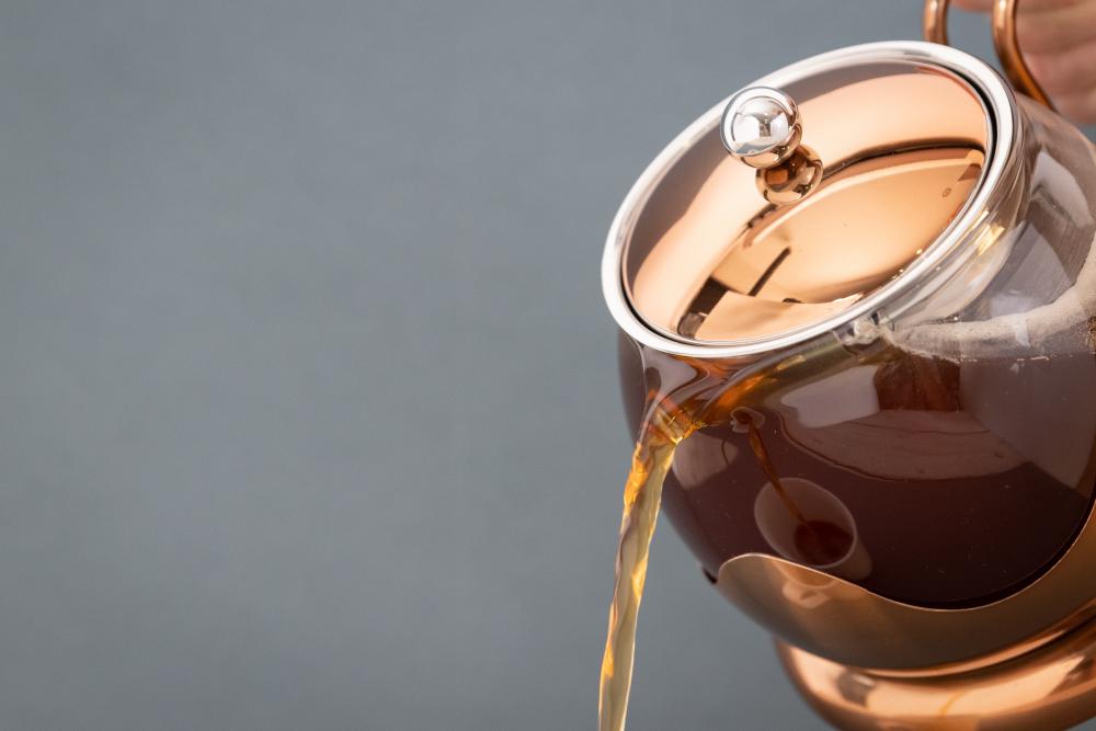 LA CAFETIÈRE LE TEAPOT GLASS TEA INFUSER, 4-CUP, COPPER, La Cafetiere