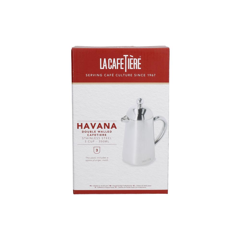 LA CAFETIÈRE HAVANA DOUBLE WALLED CAFETIERE, 3-CUP, ST.ST., La Cafetiere