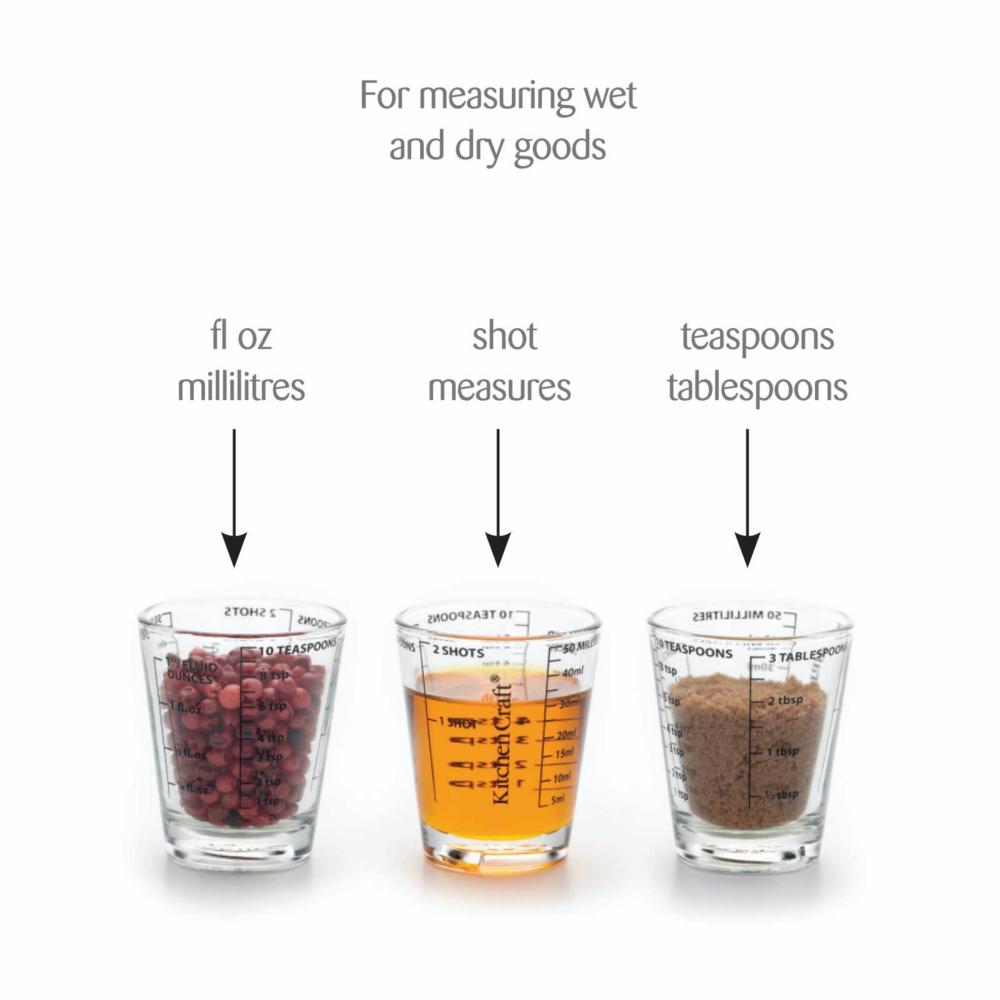 KITCHENCRAFT MINI MEASURES 50ML, GLASS, Kitchen Craft