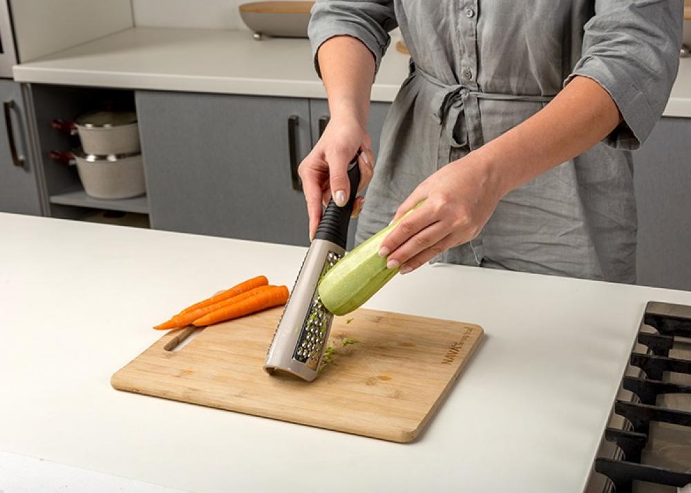 STAINLESS STEEL GRATER WITH TWO GRATING SURFACES "MISTY" 28.5CM, Nava