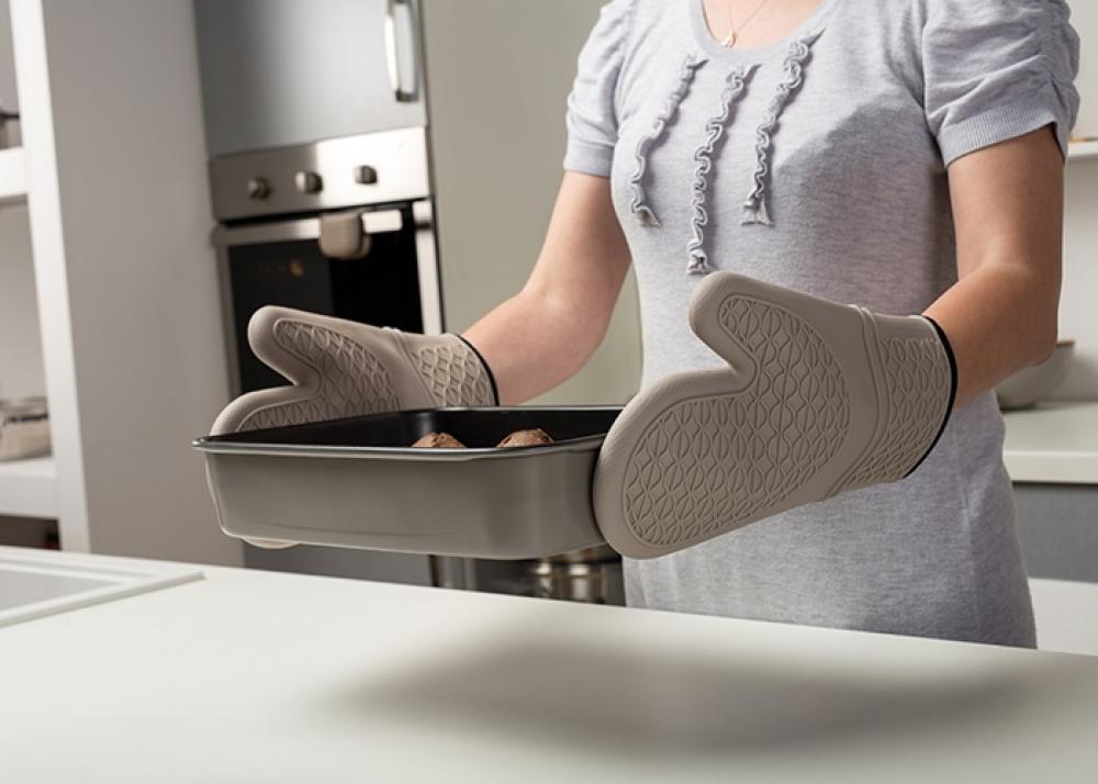 MISTY OVEN MITTEN 30CM, SILICONE/TEXTILE, Nava