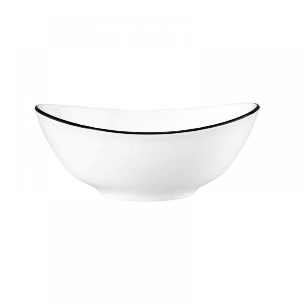 MODERN LIFE BLACK LINE OVĀLS DZIĻAIS ŠĶĪVIS 16CM, PORCELĀNS, Seltmann Weiden