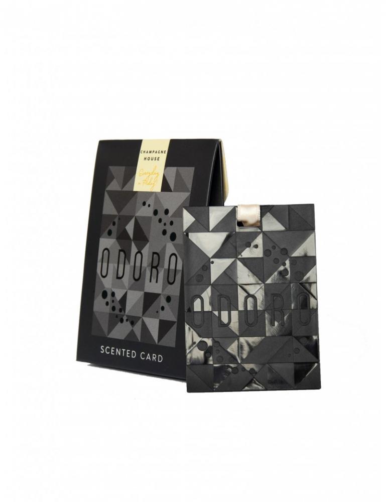ODORO MOOD AROMATIZĒTĀ KARTĪTE CHAMPAGNE HOUSE 9X12X2,5CM, MELNA, PAPĪRS, 0,028KG, ODORO