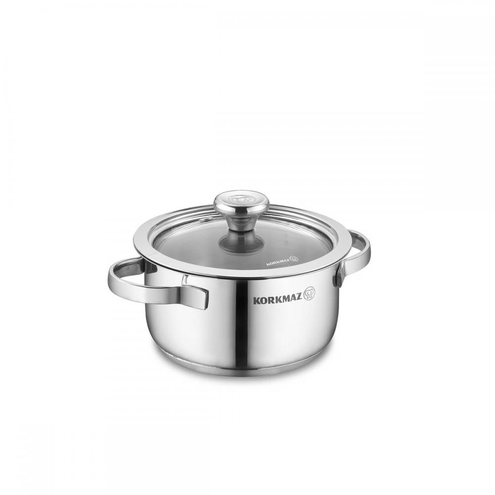 MINIKA pott 14cm 1L klaaskaanega induktsioon, Korkmaz
