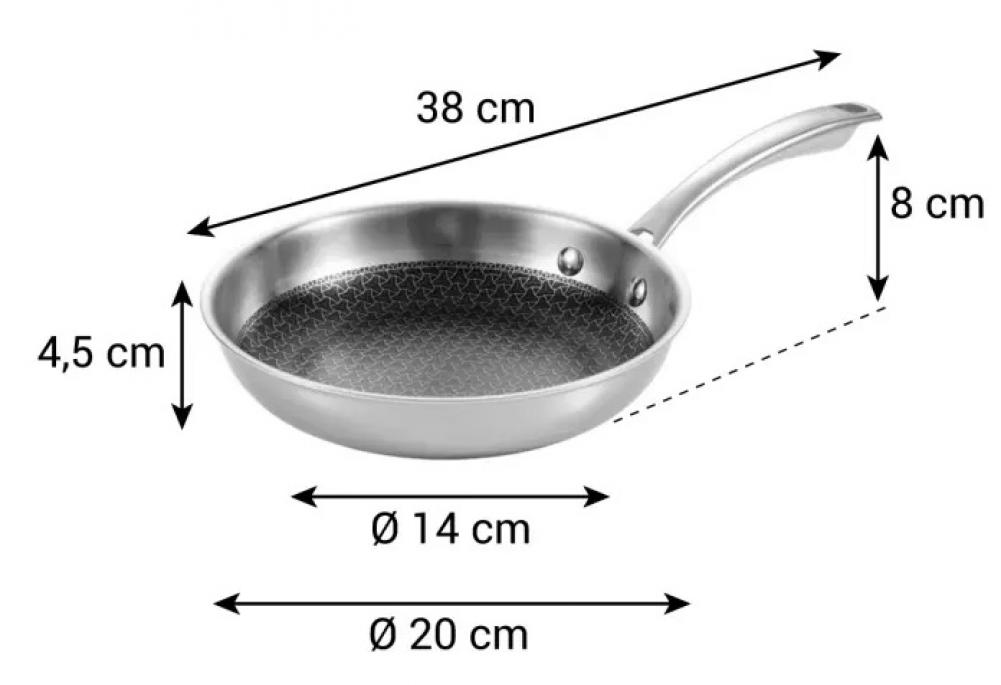 STEELCRAFT PANNA 20CM, AR NEPIED.KL., NER.TĒR., INDUKCIJAI, Tescoma